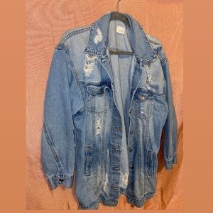 Caution To The Wind Distressed Jean Jacket